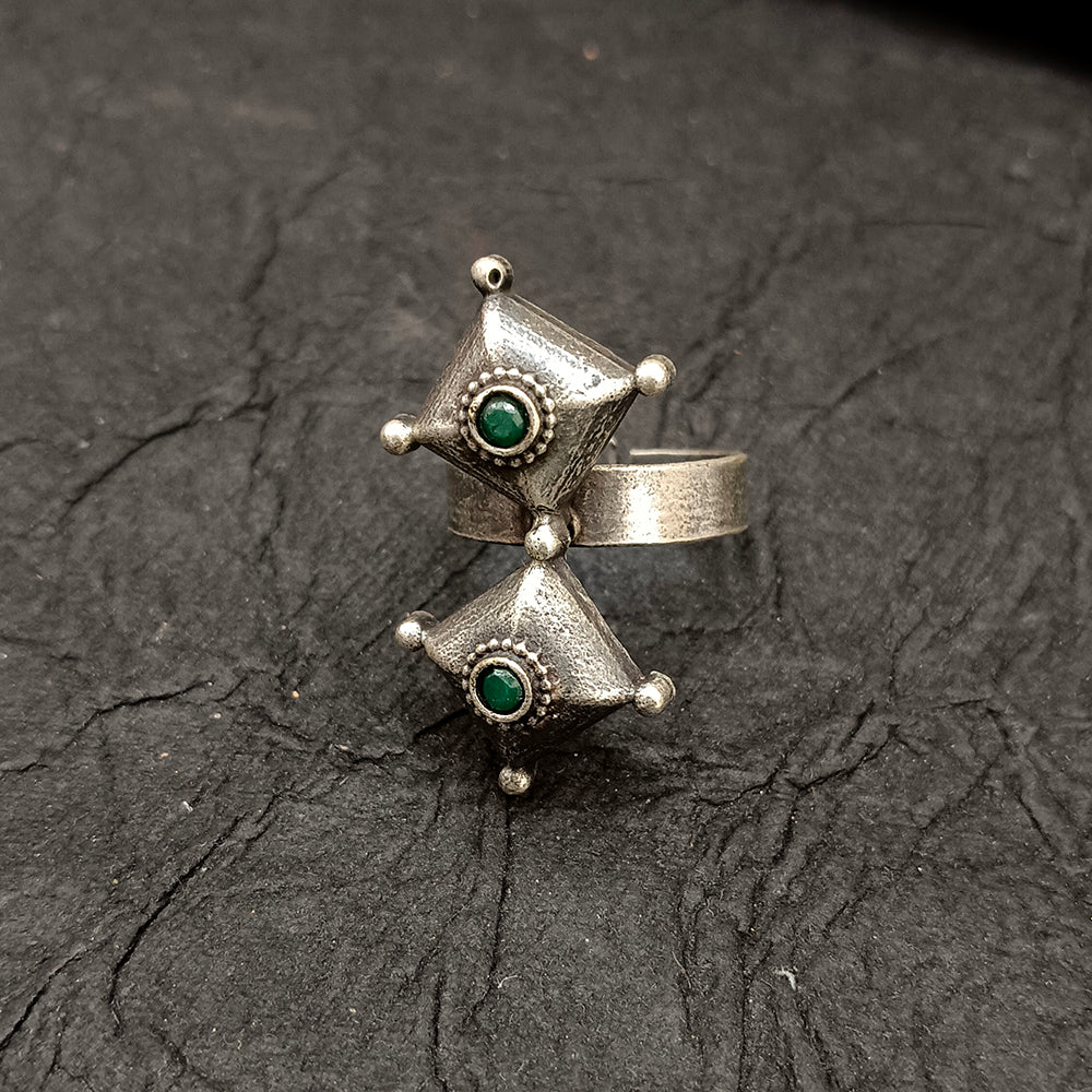 Bhavi Jewel Oxidised Plated  Adjustable Ring