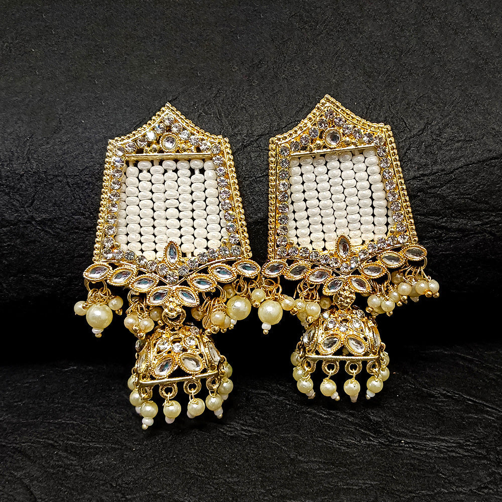 JewelMaze Gold Plated Jhumki Earrings