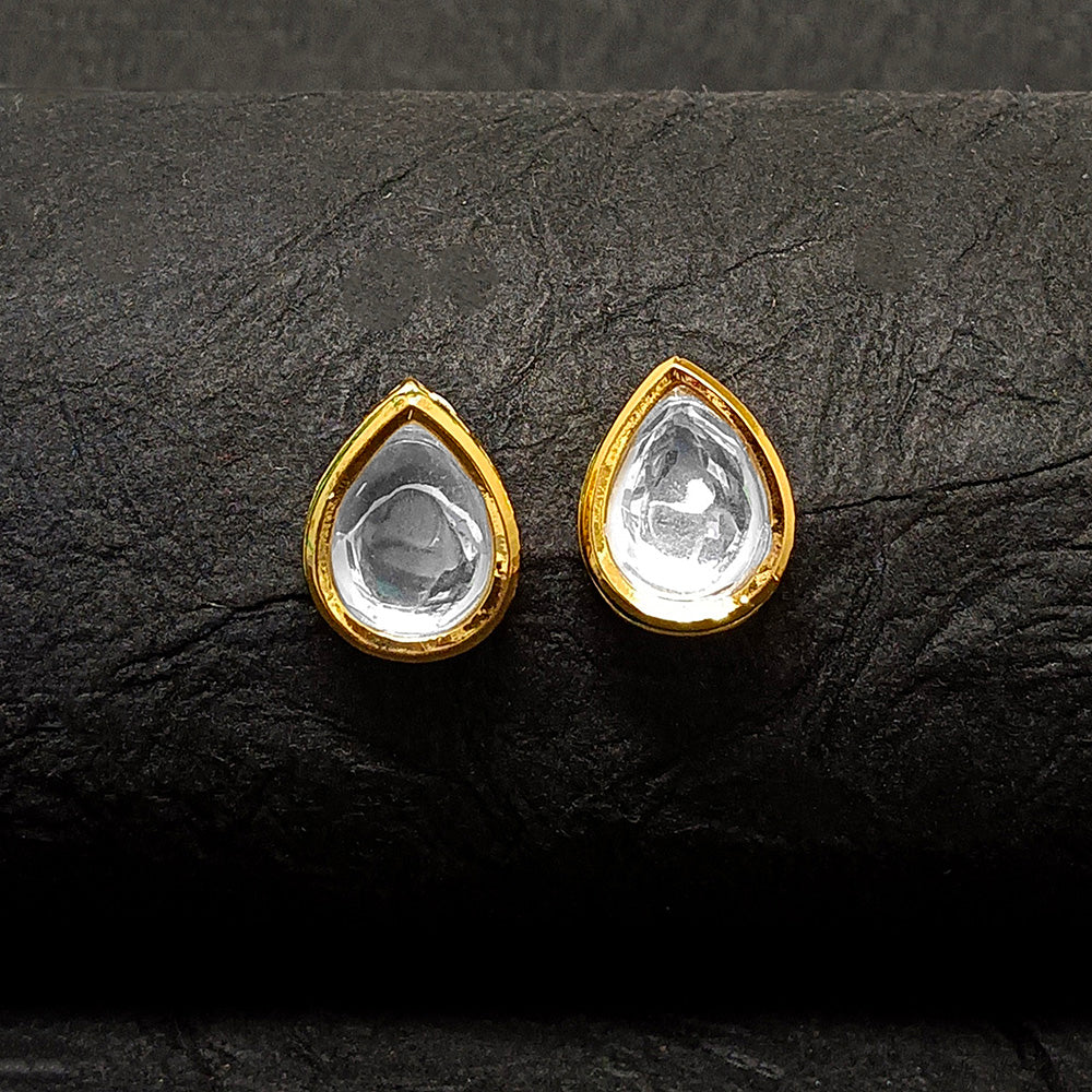 JewelMaze Gold Plated Stud Earrings - 10161108WH