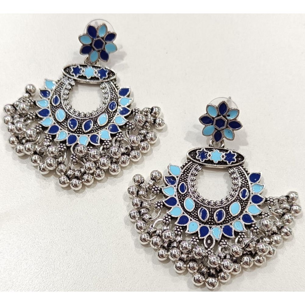 JewelMaze Oxidised Plated Dangler Earrings - AZO-AP23ER01123121