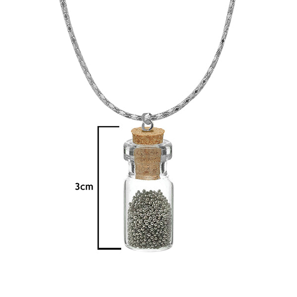 Urthn Silver Beads Silver Plated Glass Chain Pendant