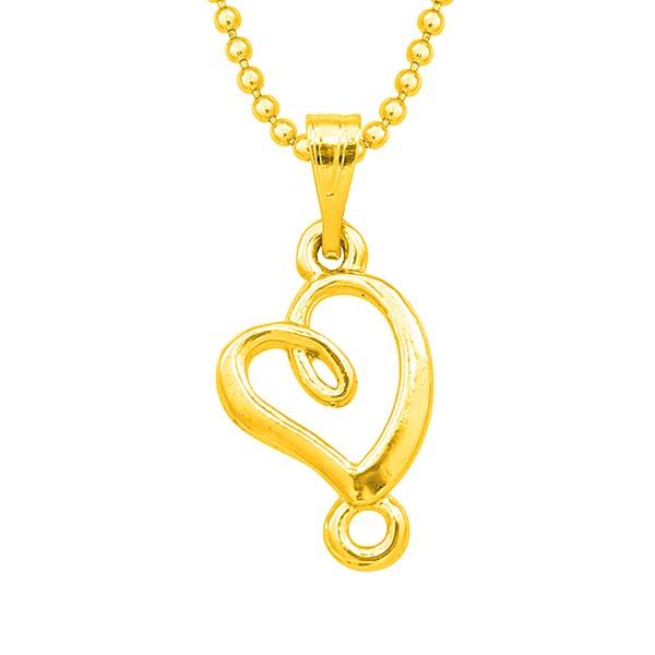 Kriaa Heart Design Gold Plated Chain Pendant - 1203141B - FS
