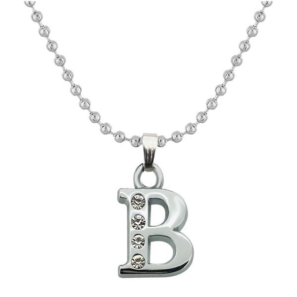 Regina Rhodium Plated " B " Alphabet Chain Pendant - 1203172 - FS