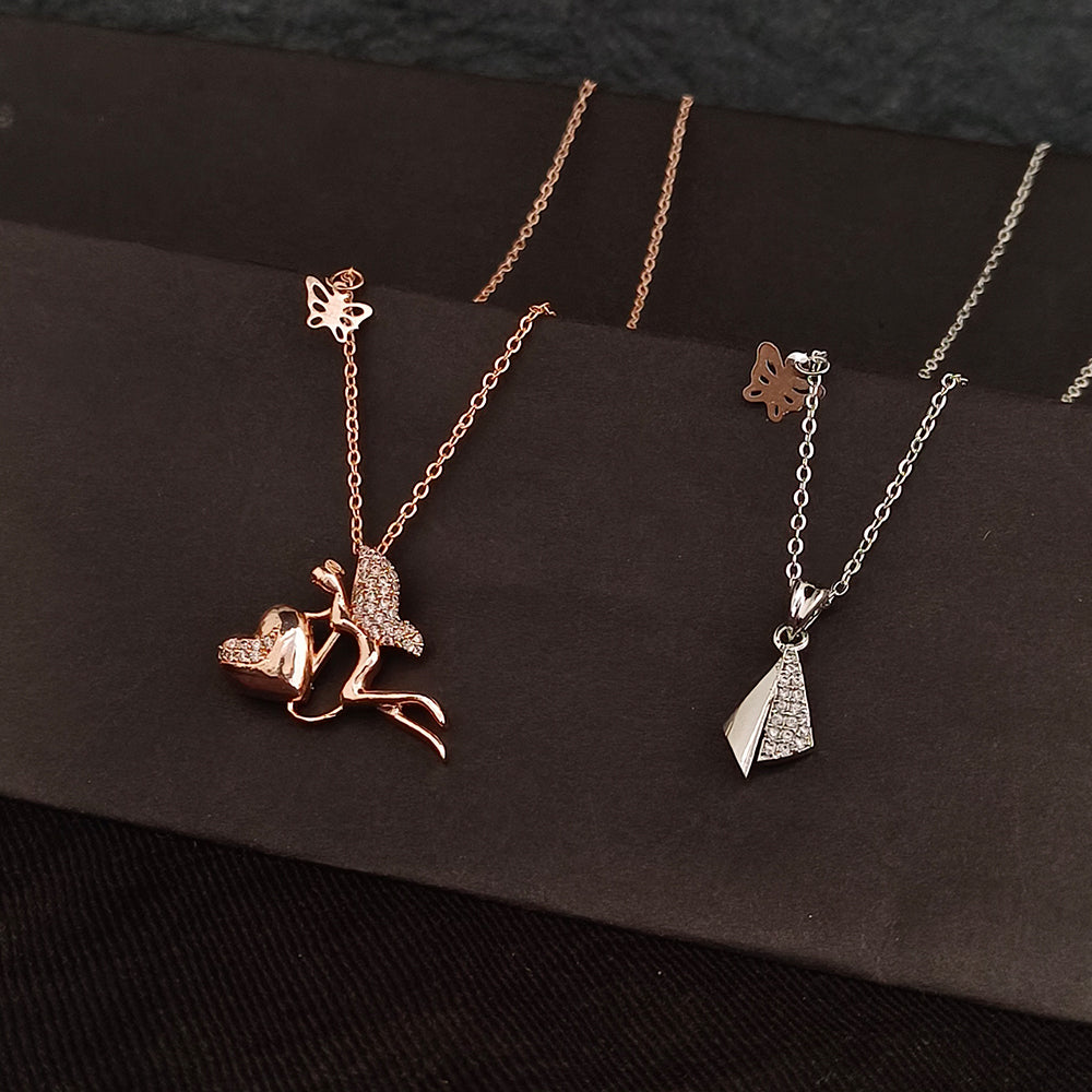 The Z Collection AD Diamond Chain Pendants Combo