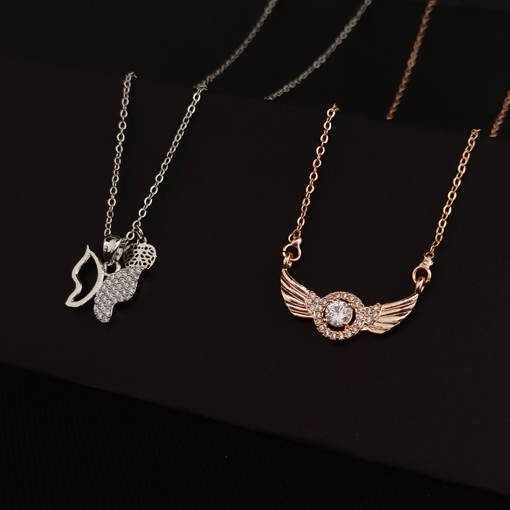 The Z Collection AD Diamond Chain Pendants Combo
