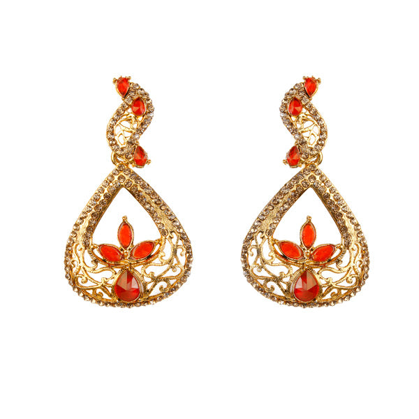 Maroon stone store gold earrings