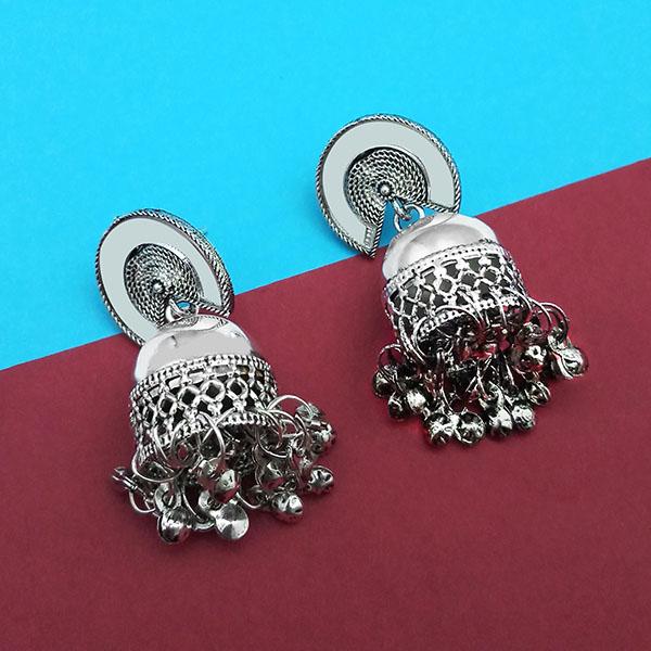 Jeweljunk Silver Plated Mirror Jhumki Earrings