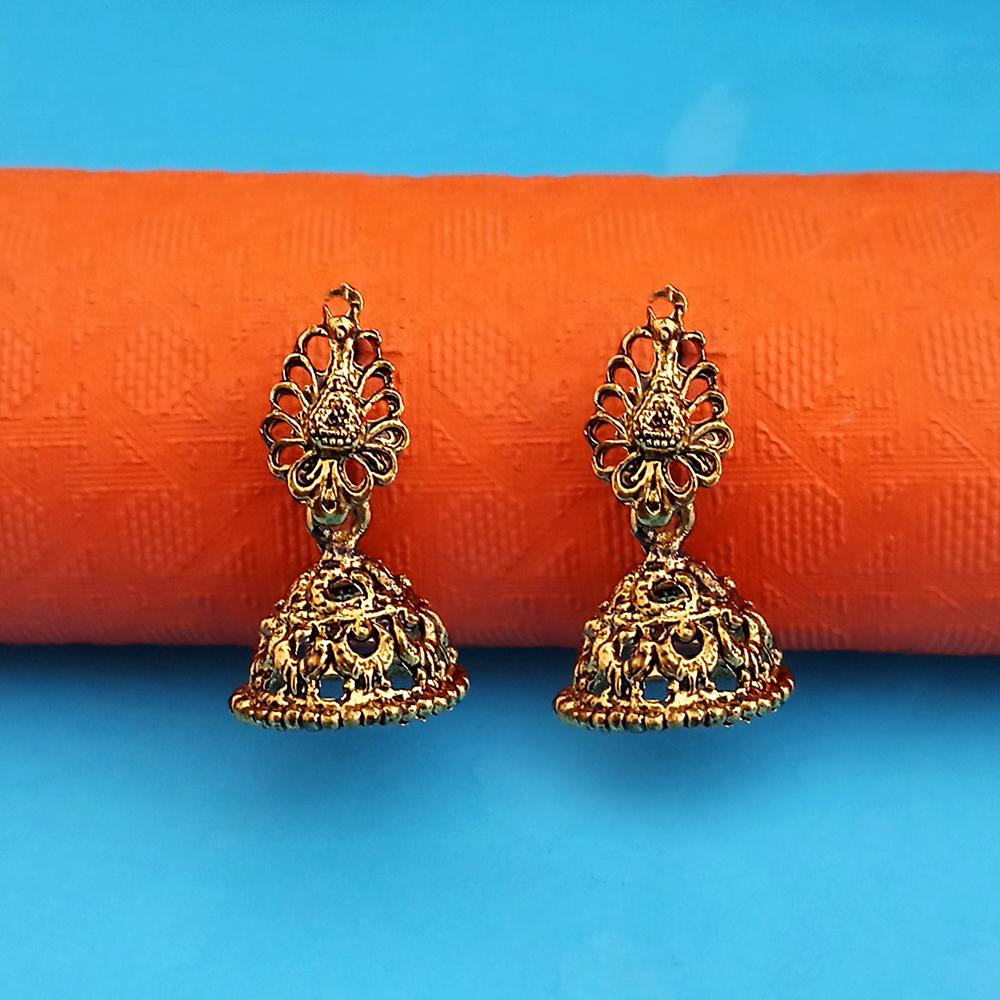 Kriaa Gold Plated Jhumki Earrings - 1317902A