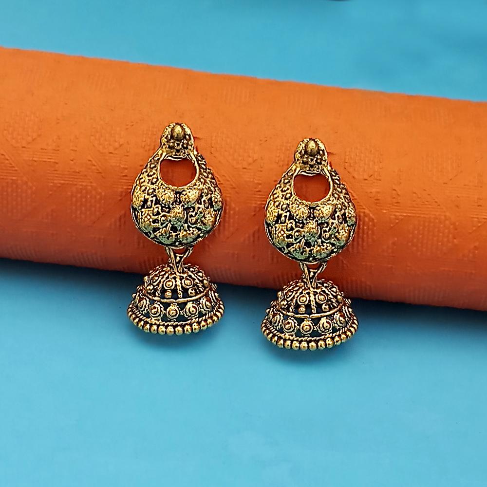 Kriaa Gold Plated Jhumki Earrings - 1317960