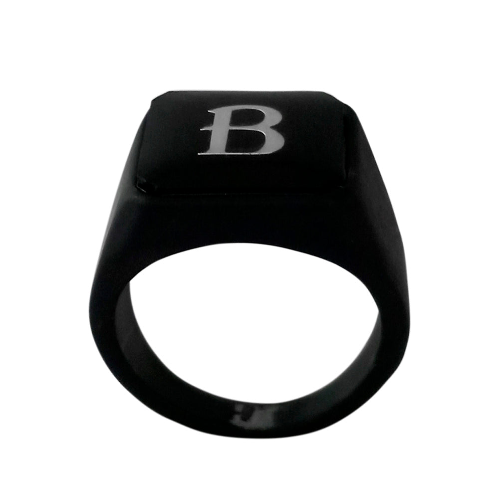 Urbana Alphabet "B" Letter Biker Style Mens Ring -1506502B