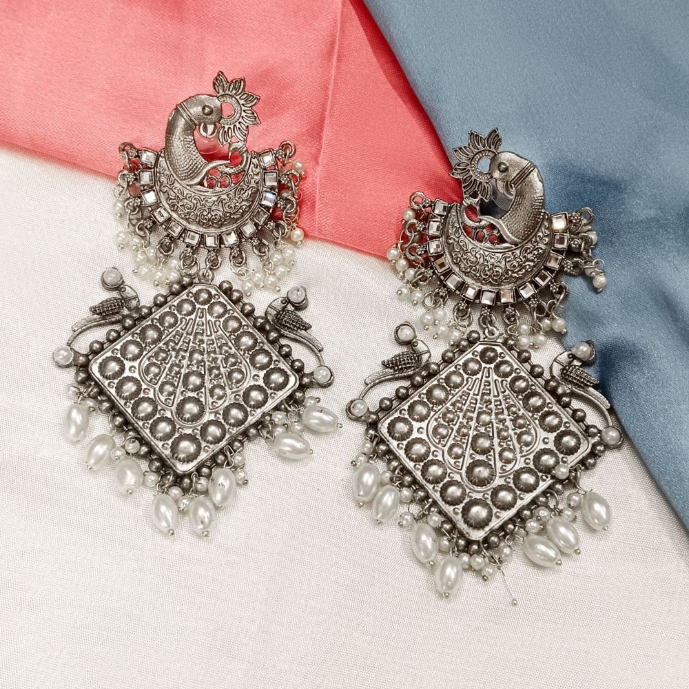 Blythediva Oxidised Plated Dangler Earrings