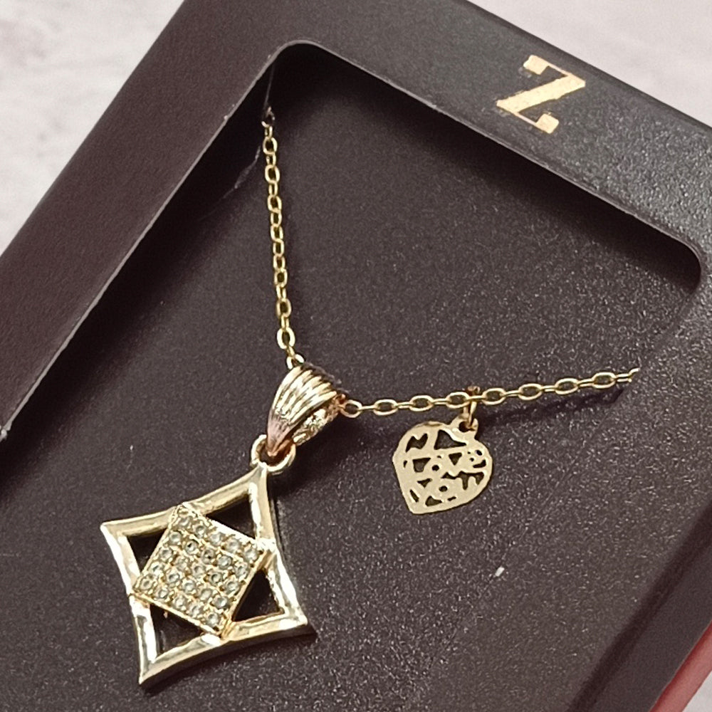 The Z Collection Rose Gold Plated AD Chain Pendant