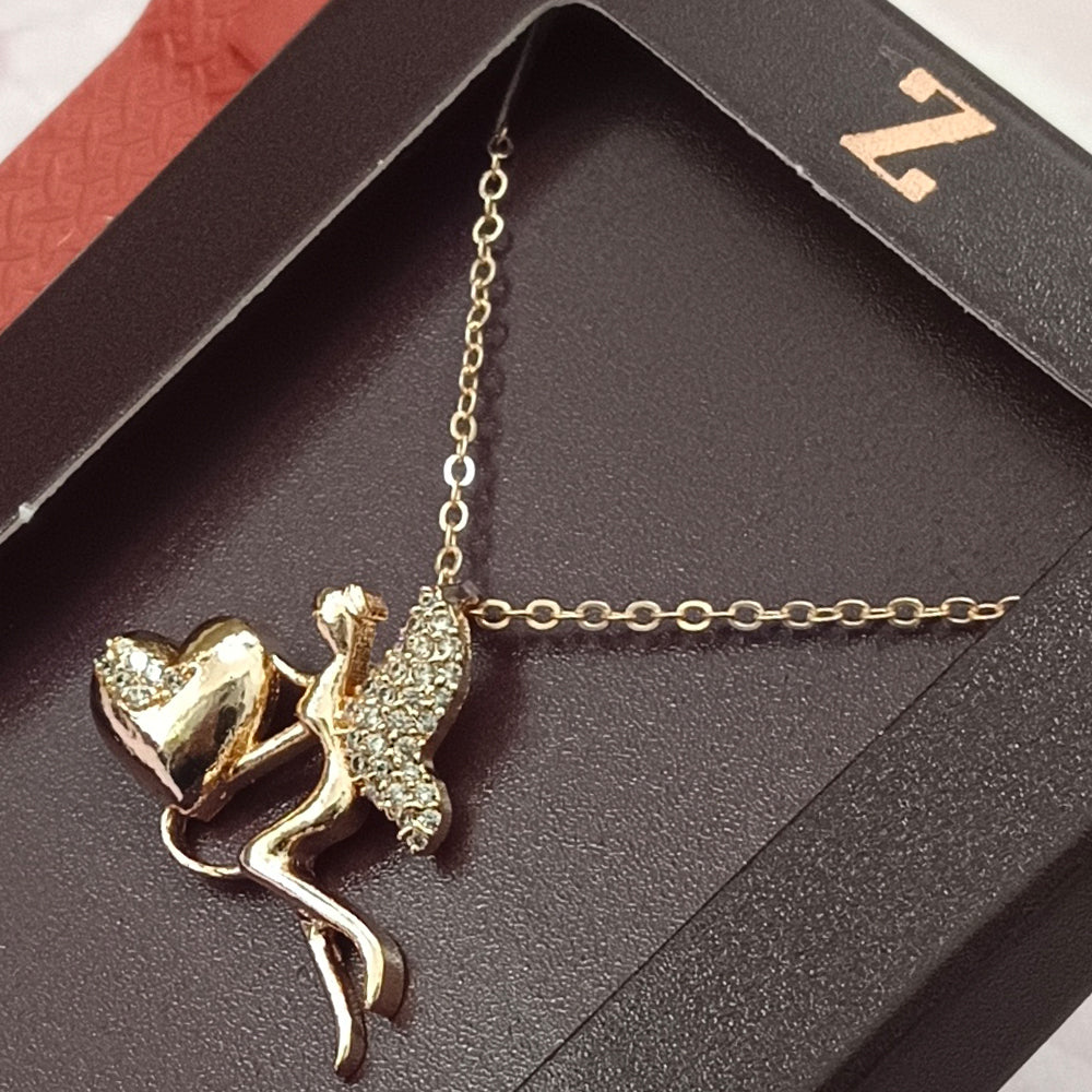 The Z Collection Rose Gold Plated AD Magic Fairy Angel Chain Pendant