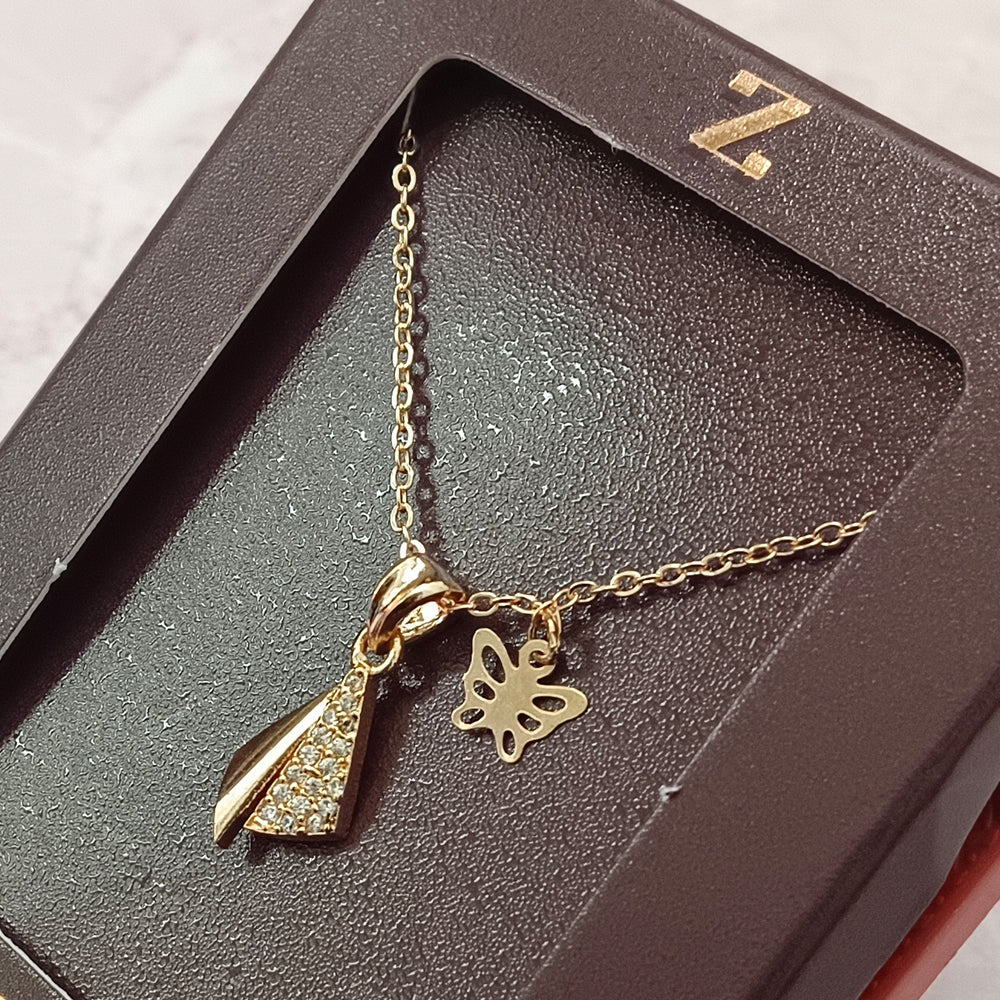 The Z Collection Rose Gold Plated AD Chain Pendant