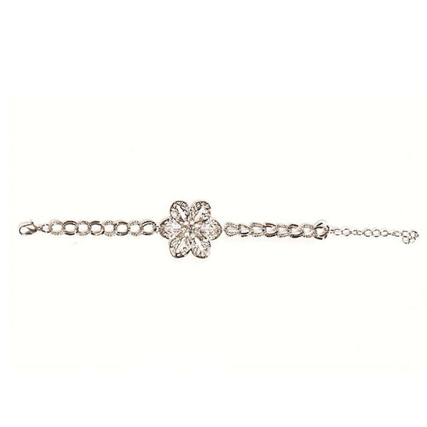 Urthn Silver Plated Floral Design Bracelet