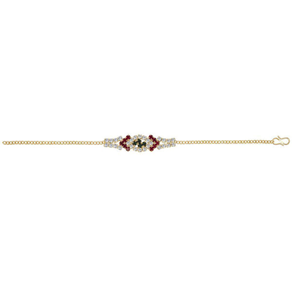 Eugenia Red And Green Austrian Stone Gold Plated Bracelet