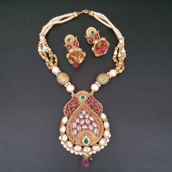 Sai Raj AD Stone Copper Necklace Set