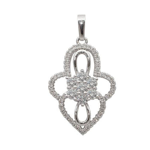 Romance Cubic Zirconia Diamond Silver Plated Pendant