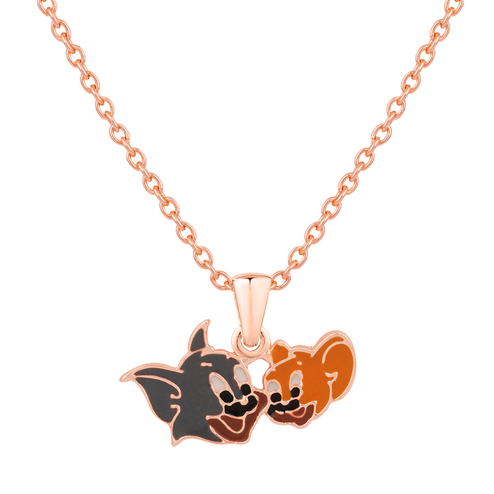 Mahi Rose Gold Plated Cartoon Pendant for Kids with Meena Work Enameled (PS1101826Z)