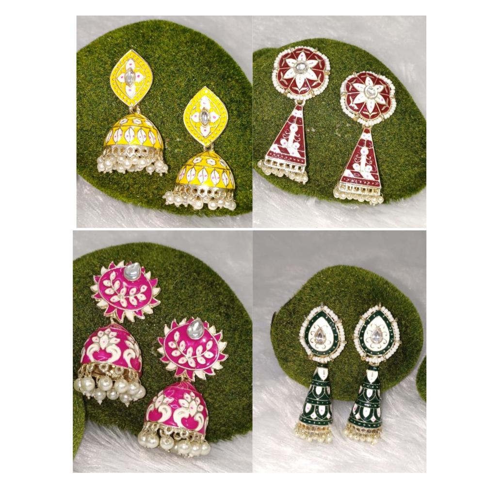 Bhavi Jewels Set of 4 Earrings Combo