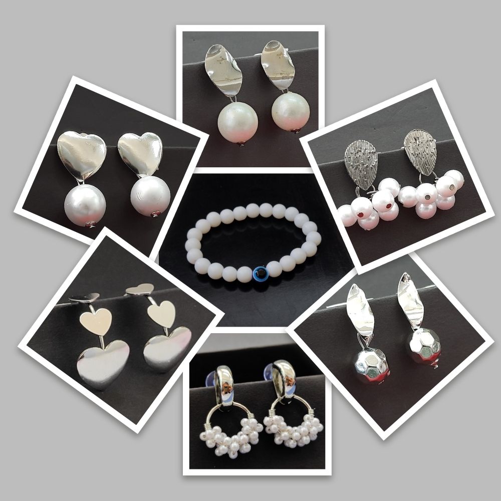 JewelMaze Earrings Pearl Combo