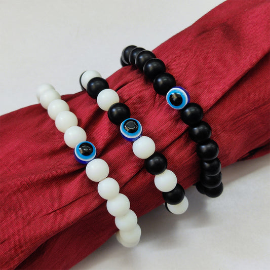 JewelMaze Trinity Evil Eye Beads Bracelet Combo