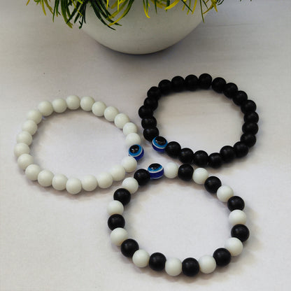 JewelMaze Trinity Evil Eye Beads Bracelet Combo