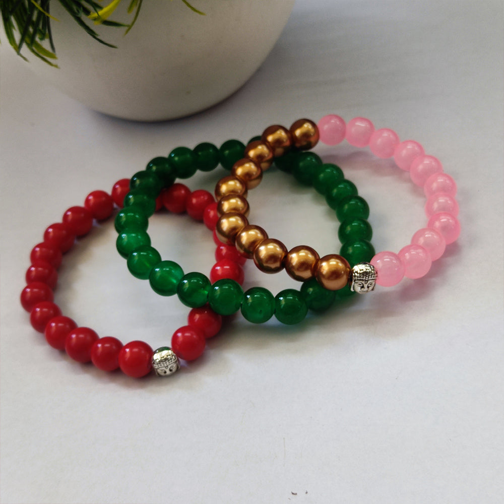 JewelMaze Trinity Evil Eye Beads Bracelet Combo