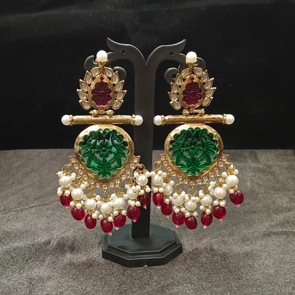 Bhavi Jewels Gold Plated Kundan Dangler Earring