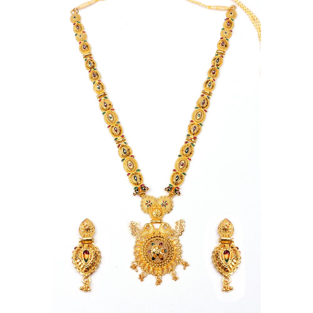 Bhavi Jewels Forming Look Long  Necklace Set