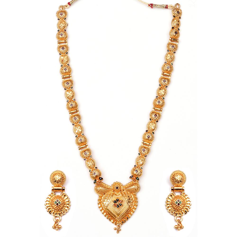 Bhavi Jewels Forming Look Long  Necklace Set