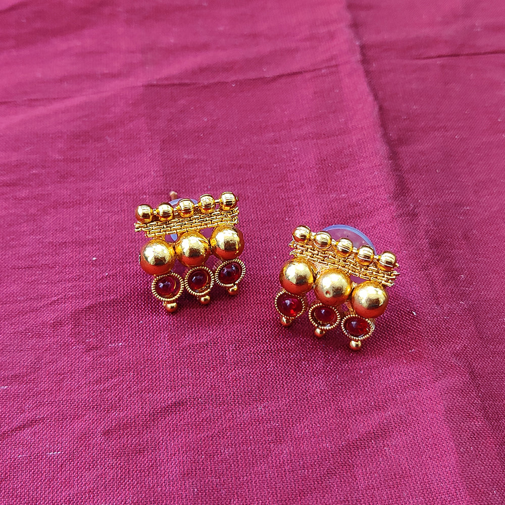 Bhavi Jewels Pota Stone Gold Plated Necklace Set
