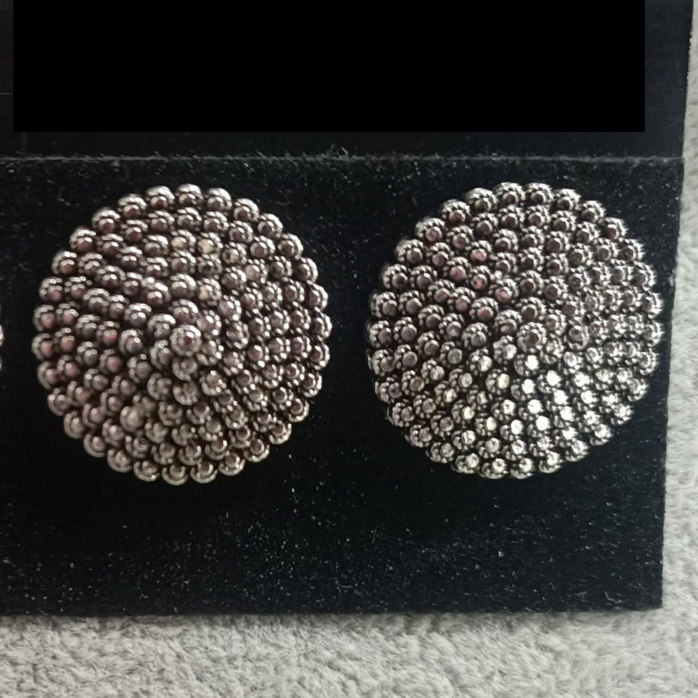 JewelMaze Oxidised Plated Stud Earrings
