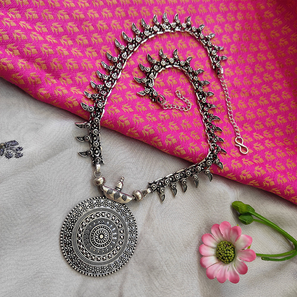 Bhavi Jewels Oxidised Plated Necklace Set
