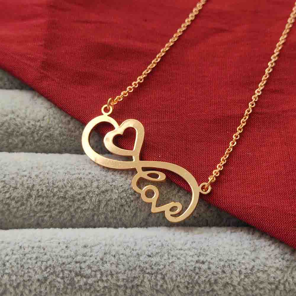 JewelMaze Infinity Heart Shape Chain Pendant