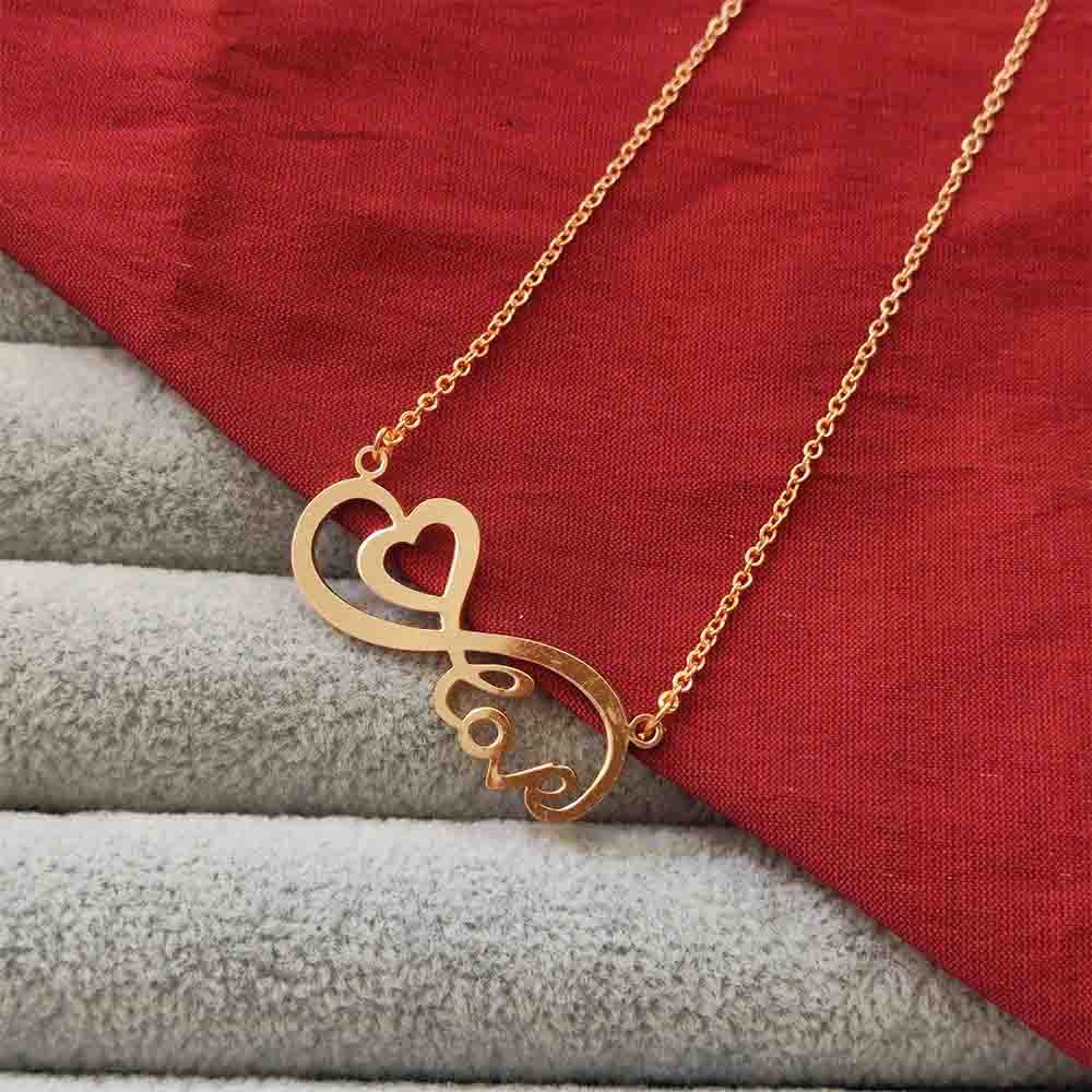 JewelMaze Infinity Heart Shape Chain Pendant