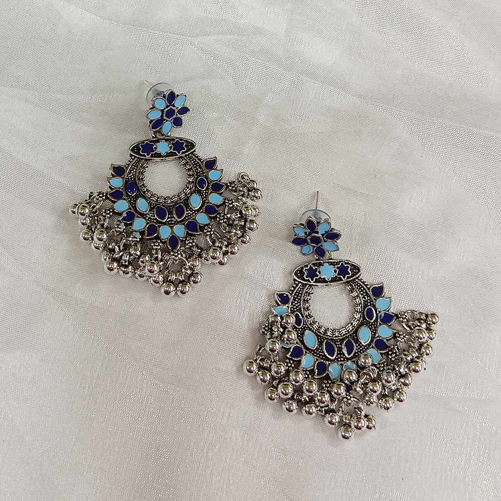 Bhavi Jewels Meenakari Oxidised Plated Dangler Earrings