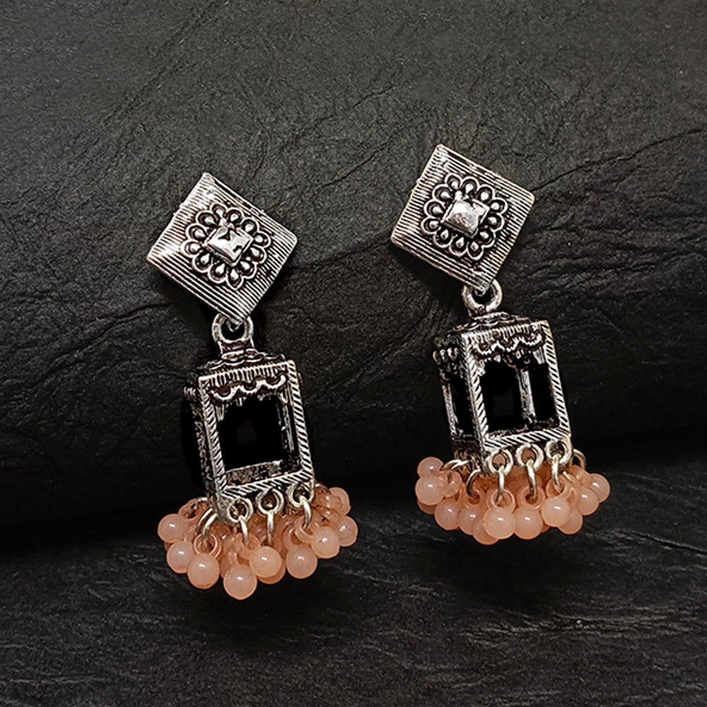 Bhavi Jewels Beads Oxidised Plated Jhumkis Earrings