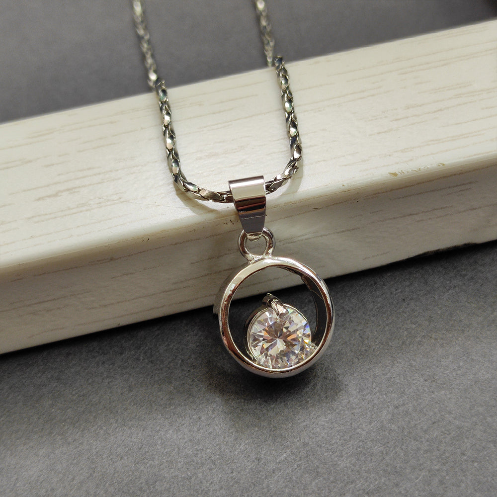 The99Jewel Silver Plated Austrian Stone Chain Pendant