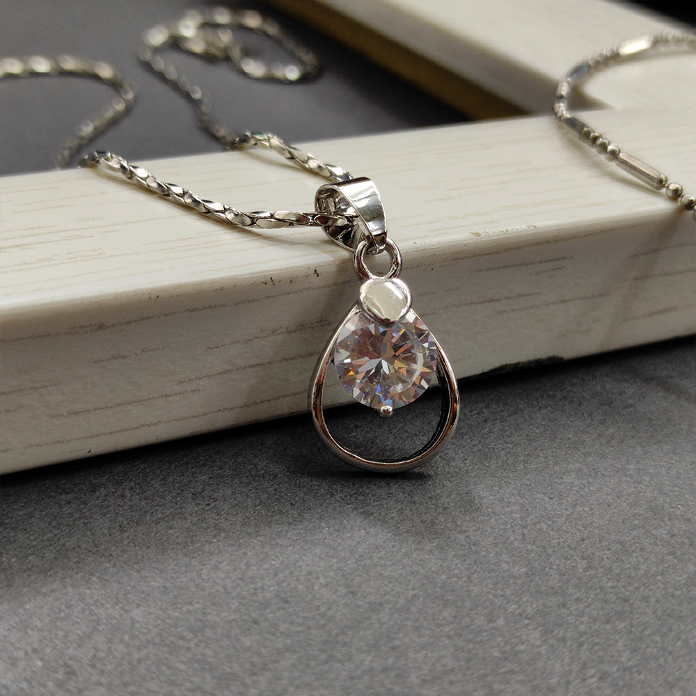 The99jewel  Austrian Stone  Silver Plated Chain Pendant