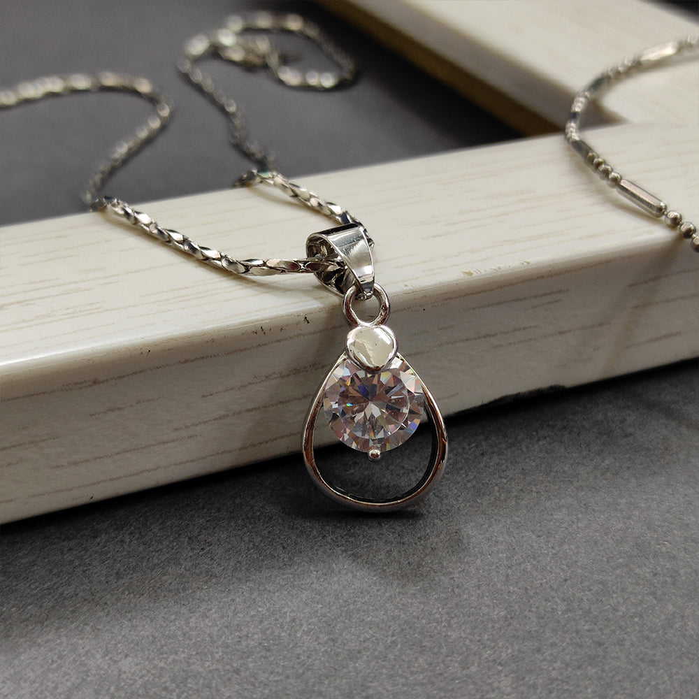 The99jewel  Austrian Stone  Silver Plated Chain Pendant