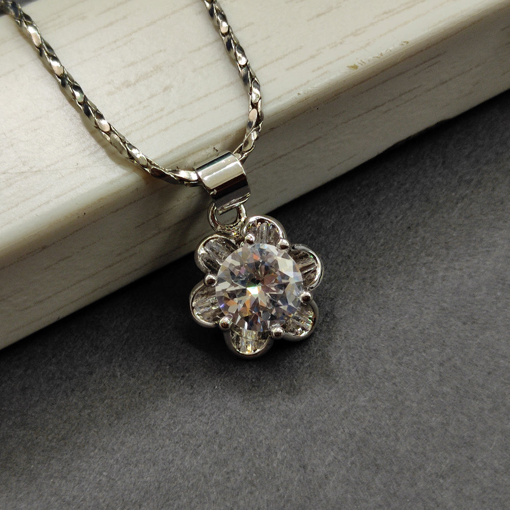 The99Jewel Austrian Stone Silver Plated Chain Pendant