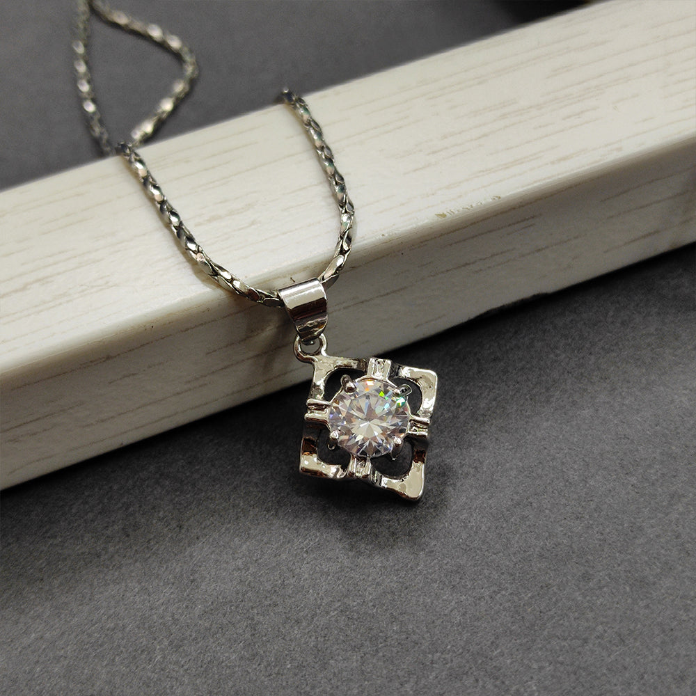 The99Jewel Silver Plated Austrian Stone Chain Pendant