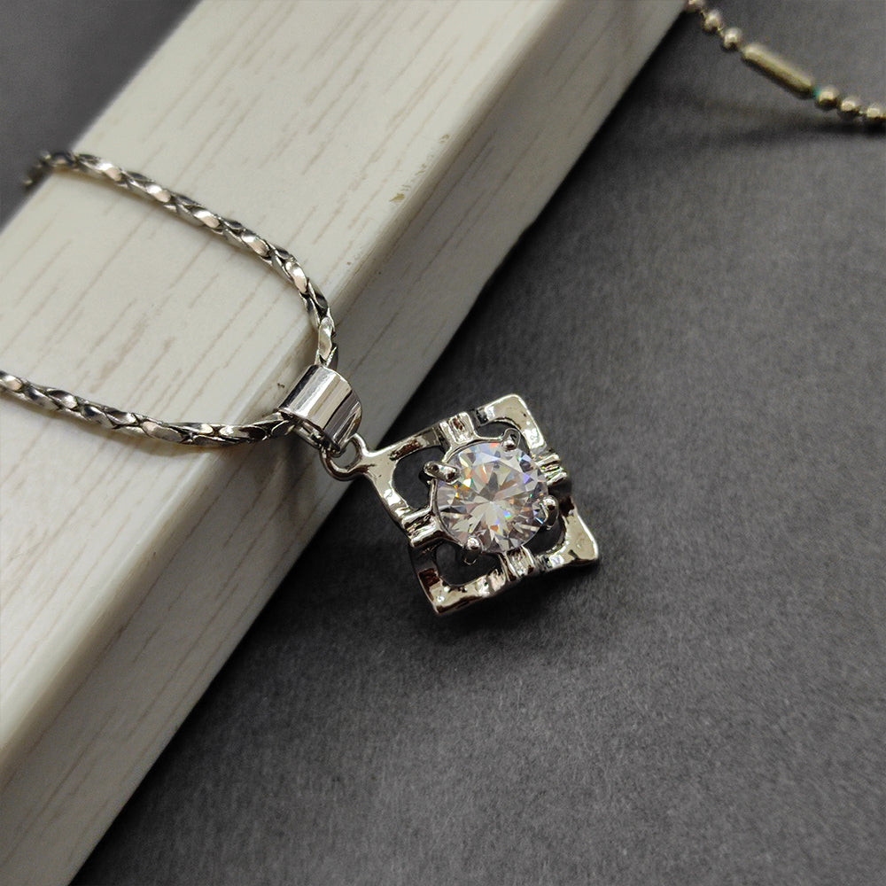 The99Jewel Silver Plated Austrian Stone Chain Pendant