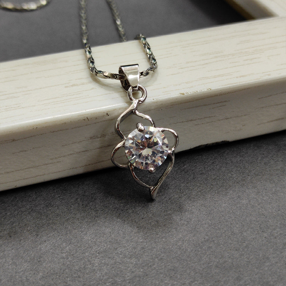 The99Jewel Austrian Stone Silver Plated Chain Pendant