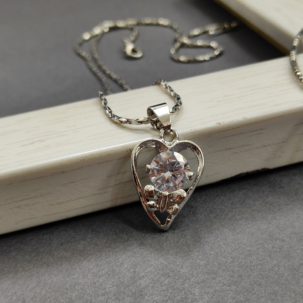 The99Jewel Austrian Stone Silver Plated Chain Pendant