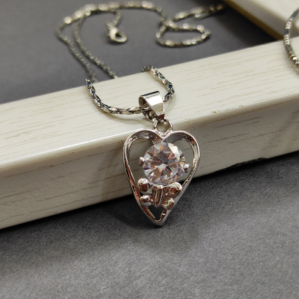 The99Jewel Austrian Stone Silver Plated Chain Pendant