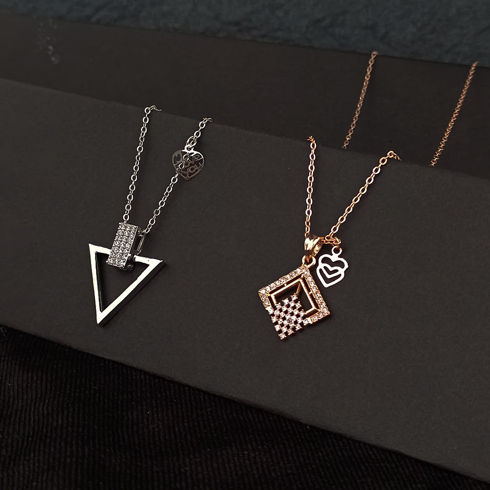 The Z Collection AD Diamond Chain Pendants Combo