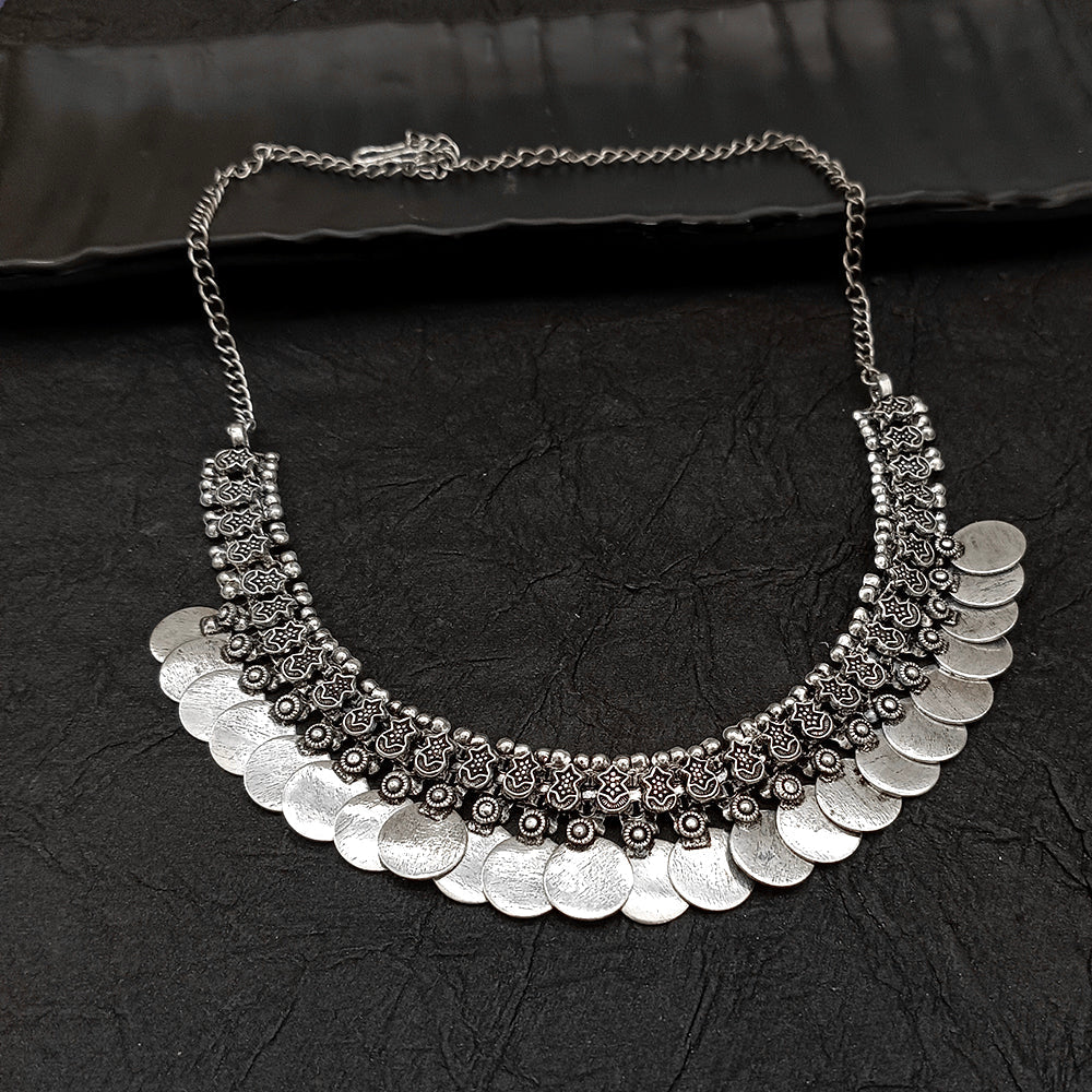 Bhavi Jewel Oxidised Plated Necklace