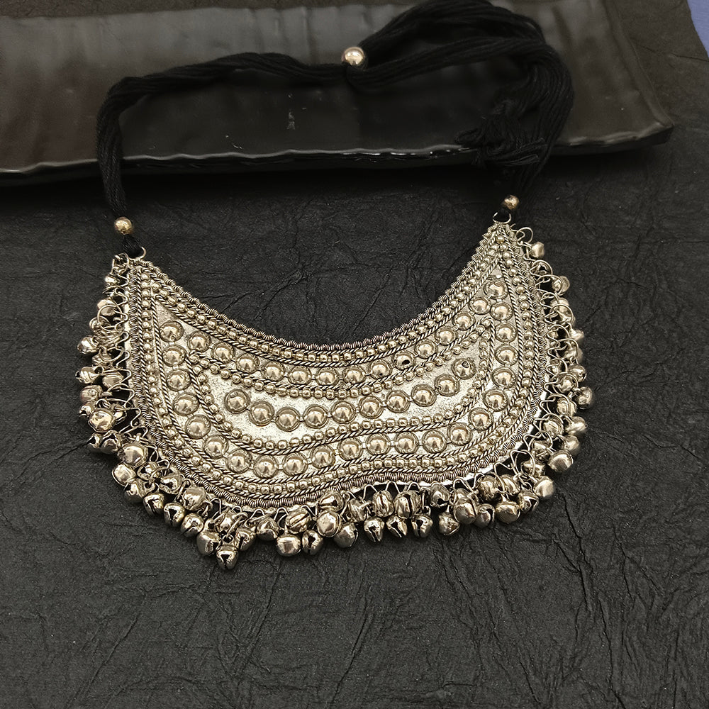 Bhavi Jewel Oxidised Plated Ghungroo Beaded Necklace